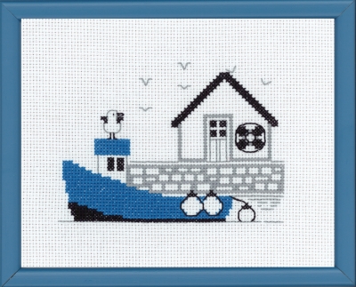 click here to view larger image of Blue Boat (counted cross stitch kit)