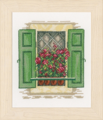 Window with Green Shutters