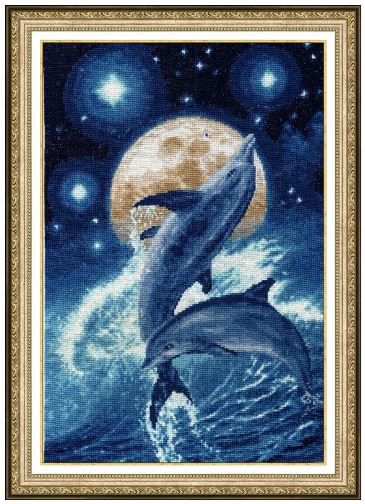 click here to view larger image of Dolphins (counted cross stitch kit)