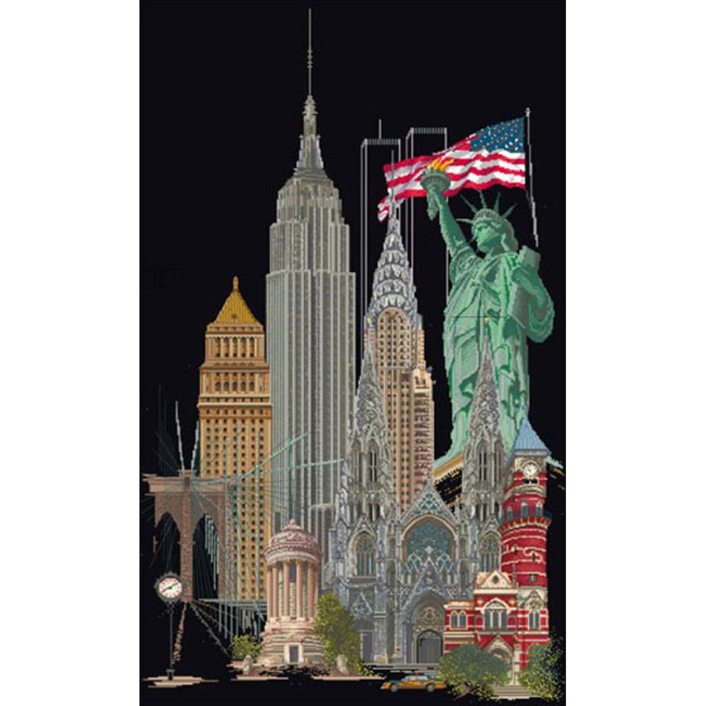 click here to view larger image of New York - On Black (counted cross stitch kit)