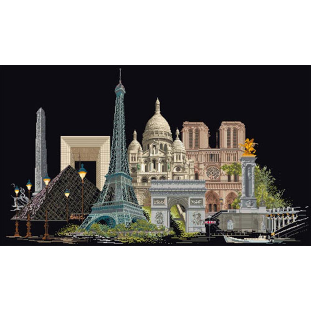 click here to view larger image of Paris - On Black (counted cross stitch kit)