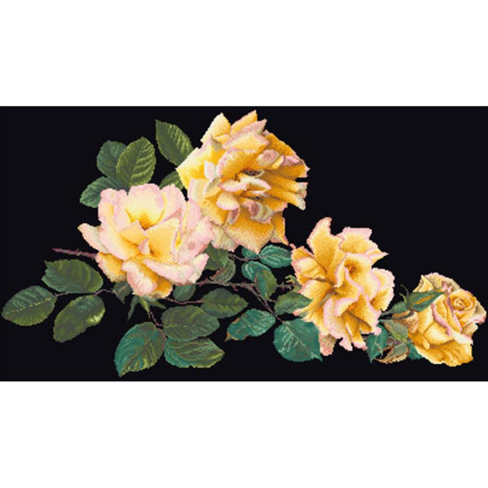 click here to view larger image of Peace Rose - On Black (counted cross stitch kit)