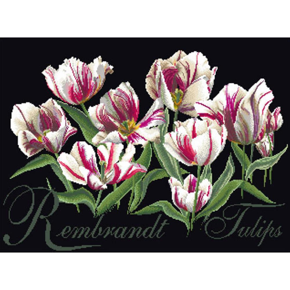click here to view larger image of Rembrandt Tulips - On Black (counted cross stitch kit)