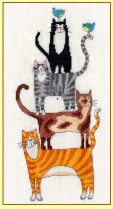 click here to view larger image of Cat Stack (counted cross stitch kit)