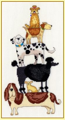 click here to view larger image of Dog Stack (counted cross stitch kit)