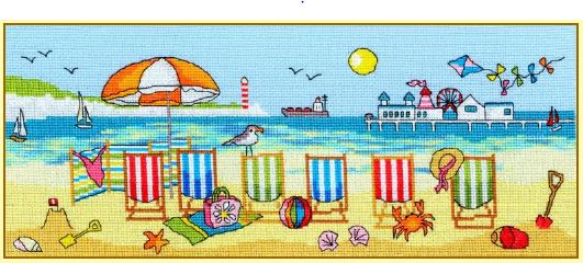 click here to view larger image of Deckchair Fun - Julia Rigby (counted cross stitch kit)