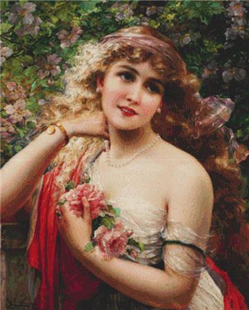 Young Lady With Roses