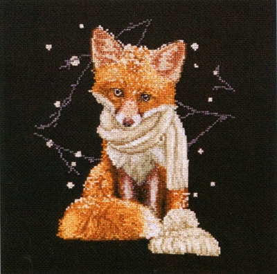 click here to view larger image of Hey There Foxy Lady - On Black (counted cross stitch kit)