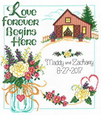 click here to view larger image of Country Wedding - Kit (counted cross stitch kit)