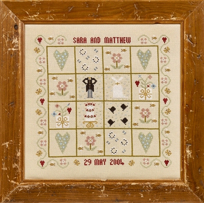 Four Hearts Wedding Sampler - Chart Only