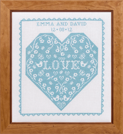 Flower and Heart Wedding Sampler - Chart Only