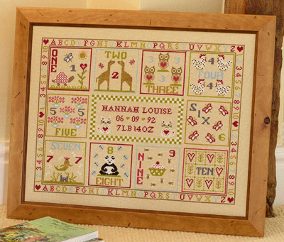 Flower And Bee 123 Birth Sampler (Chart)