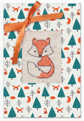 Fox And Christmas Tree Card