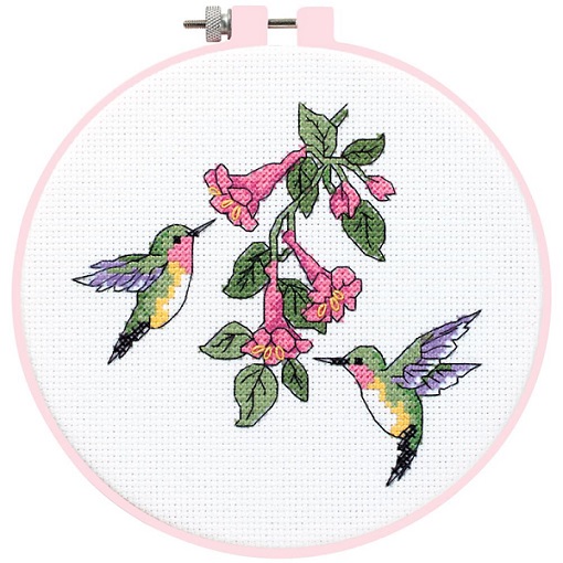 click here to view larger image of Hummingbird Duo (counted cross stitch kit)