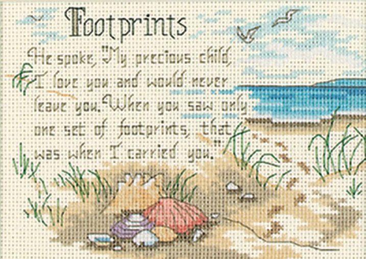 click here to view larger image of He Spoke (Footprints) (counted cross stitch kit)