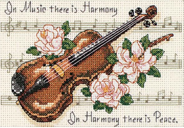 click here to view larger image of Music is Harmony (counted cross stitch kit)