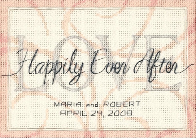 click here to view larger image of Happily Ever After Wedding Record (counted cross stitch kit)