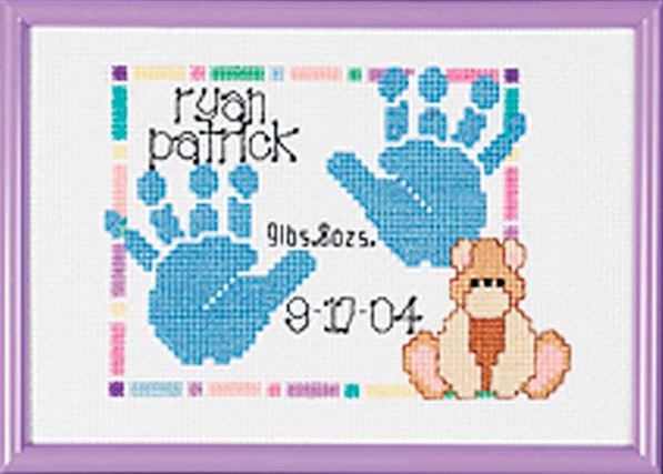 Special Moments Baby Handprints Birth Announcement