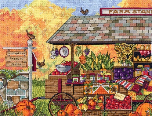 click here to view larger image of Bucks County Farm Stand (counted cross stitch kit)