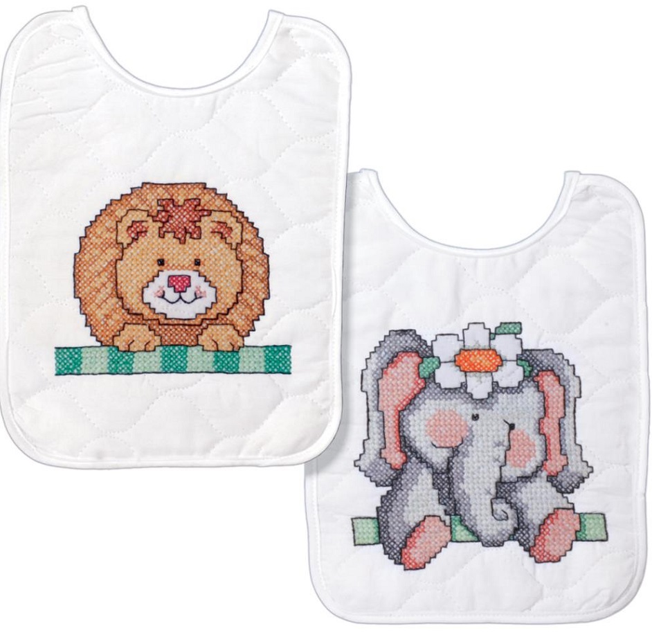 click here to view larger image of Noahs Ark Bibs - Set of 2  (stamped bib)