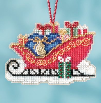 click here to view larger image of Traditional Sleigh Ride - Charmed Ornament (counted cross stitch kit)