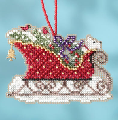 click here to view larger image of Evergreen Sleigh Ride - Charmed Ornament (counted cross stitch kit)