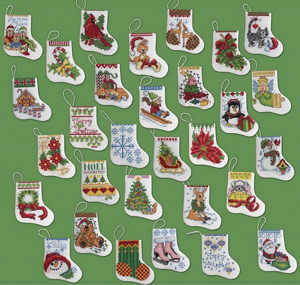 More Tiny Stockings Ornaments - Set of 30