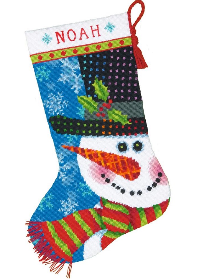 Patterned Snowman Stocking