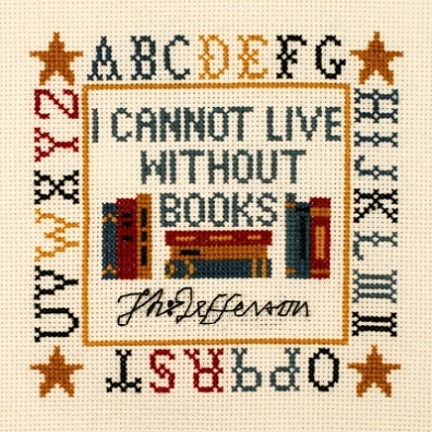 click here to view larger image of Jefferson Book Quote Sampler (counted cross stitch kit)