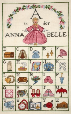 click here to view larger image of A Is For Annabelle (counted cross stitch kit)