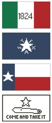click here to view larger image of Texas Flags (counted cross stitch kit)