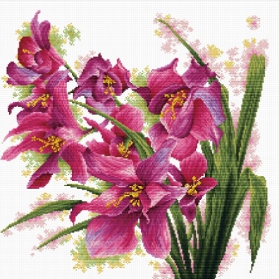 Lovely Orchids - No Count Cross Stitch