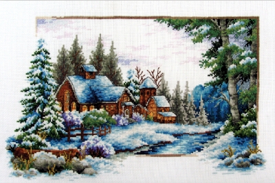 click here to view larger image of Winter Snow - No Count Cross Stitch (stamped cross stitch kit)
