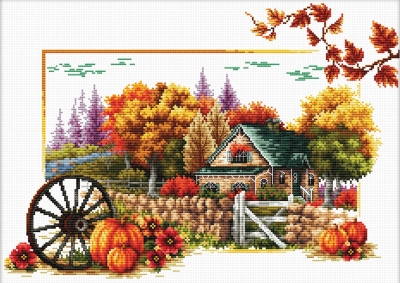 Autumn Farm - No Count Cross Stitch