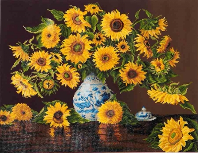 Sunflowers In China Vase