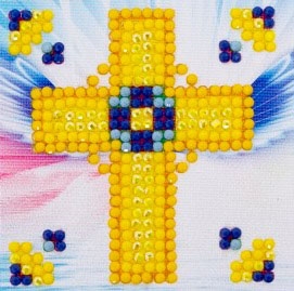 click here to view larger image of Golden Cross (Diamond Embroidery)