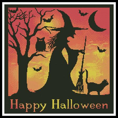 click here to view larger image of Halloween Witch Silhouette  (Joni Prittie) (chart)