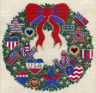 click here to view larger image of Patriots Wreath (counted canvas chart)