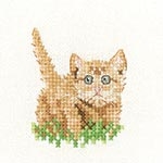 click here to view larger image of Ginger Kitten - Little Friends (Aida) (counted cross stitch kit)