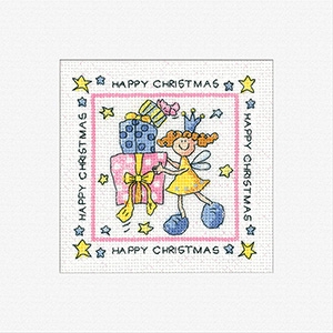 click here to view larger image of Happy Christmas Cards - 3 Pack (counted cross stitch kit)