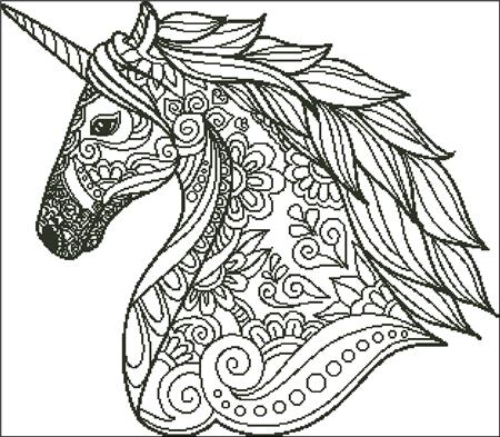 Zentangle Unicorn Silhouette