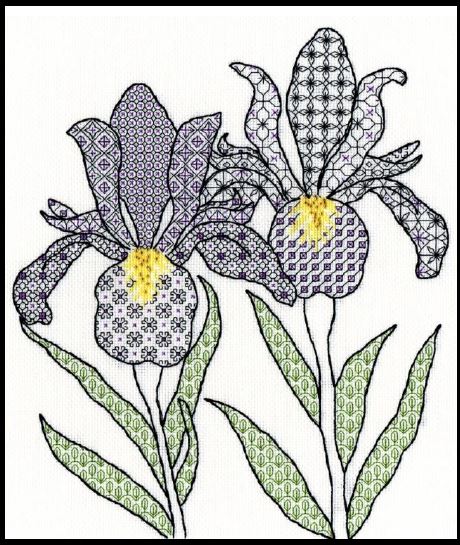 Blackwork Irises