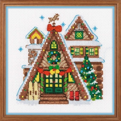 click here to view larger image of Winter Cabin (counted cross stitch kit)