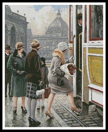click here to view larger image of At The Tram Stop  (Paul Gustave Fischer) (chart)