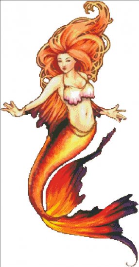 Mini Nouveau Mermaid - Fire - No Background
