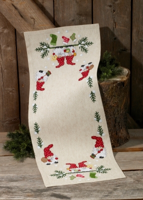 click here to view larger image of Elf and Socks Table Runner (counted cross stitch kit)