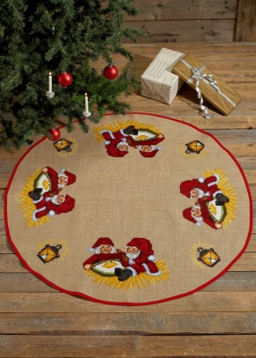 click here to view larger image of Elf Tree Skirt (counted cross stitch kit)