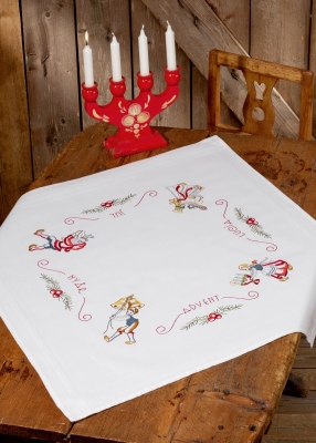 Advent White Table Topper