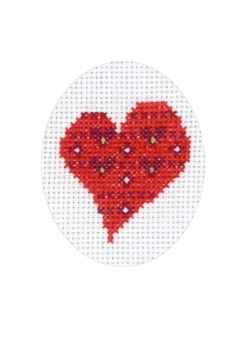 click here to view larger image of Heart With Heart Card (counted cross stitch kit)