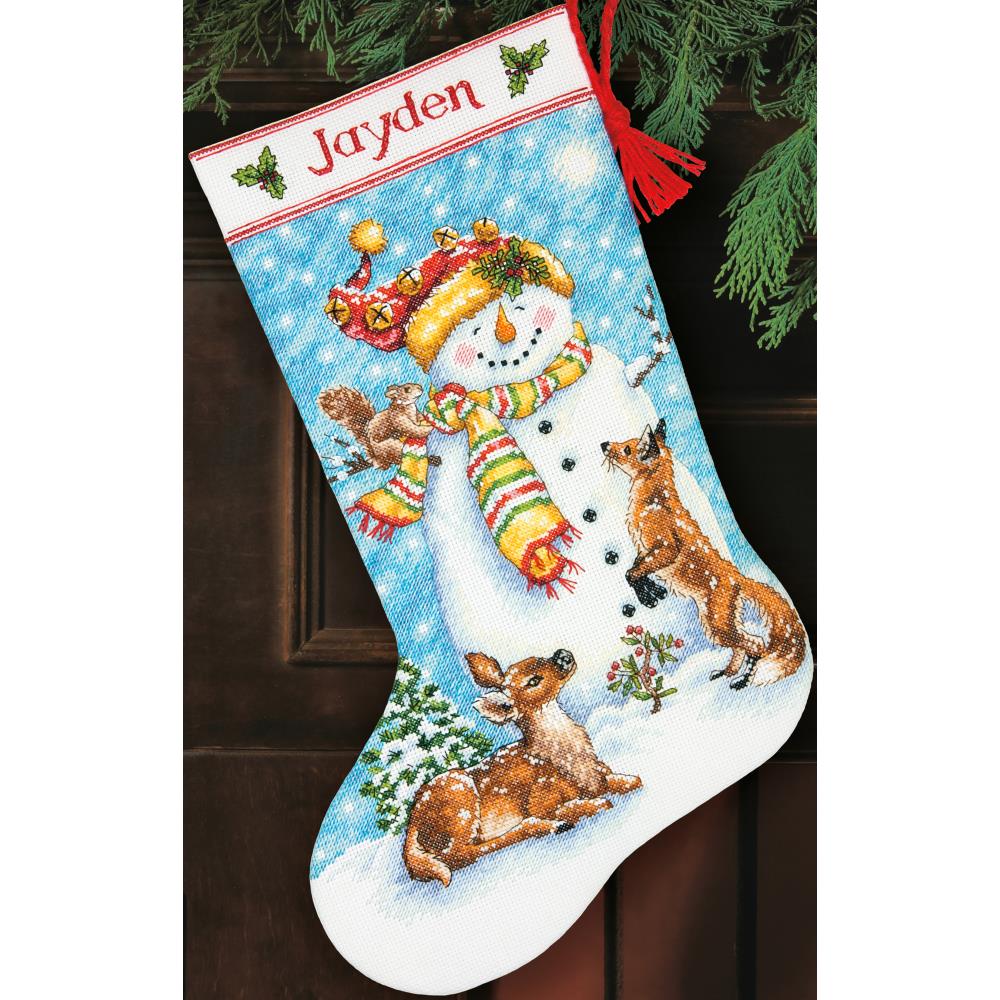 click here to view larger image of Winter Friends Stocking (counted cross stitch kit)
